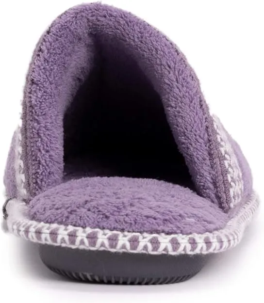 Muk Luks Women's Cathy Micro Chenille Slipper - Lilac/Ivory